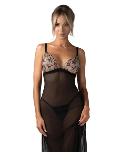 Chemise lunga nera trasparente – Obsessive Vila Blanes